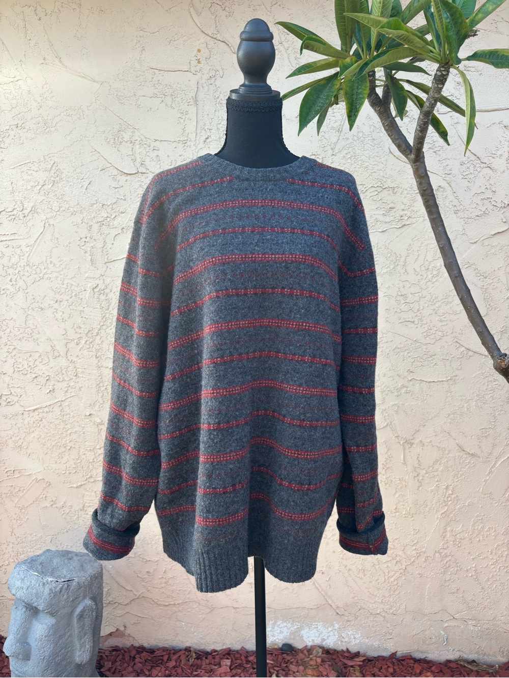 Vintage 90s J. Crew Lambswool Striped Crewneck Sweater